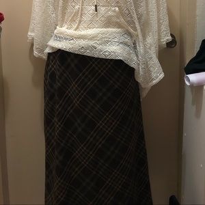 Style & Co. Petite Long Plaid Skirt